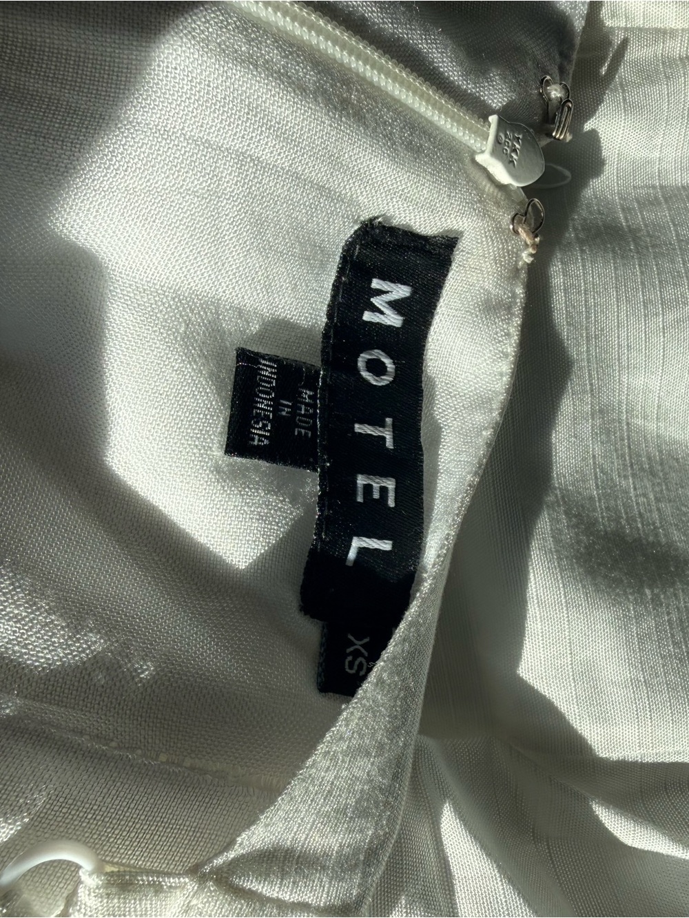 Motel Rocks White Spaghetti-Strap Ruffle-Hem Mini Dress - Picture 10 of 11